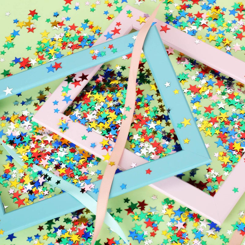 Hestya 60g Star Confetti Glitter Table Confetti Metallic Foil Stars for Christmas Party Wedding Festival Decorations(Multicolor,10mm and 6mm) - Image 5